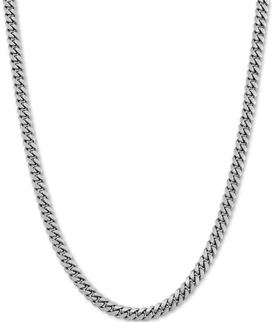 accessory Sterling Silver Cuban Link Chain Necklace, 24" Macy's $375