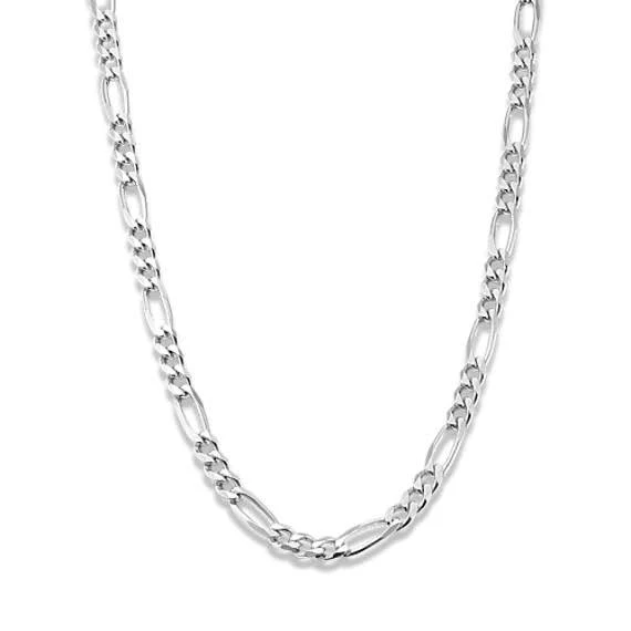 accessory Sterling Silver Figaro Chain Necklace Shane Co $135