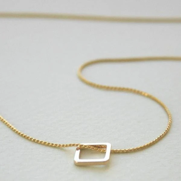 accessory Sterling Silver Square Pendant Necklace Avnis $41