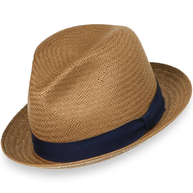 hats Straw Fedora with Ribbon Band Paul Fredrick $68