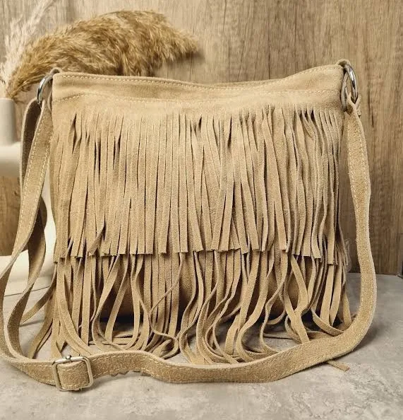 bag Suede Leather Fringe Crossbody Bag Etsy - Seller $47.01