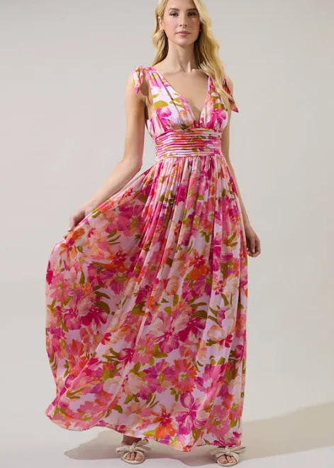 dress Sugarlips Abigal Floral Descanso Pleated Maxi Dress Sugarlips $105