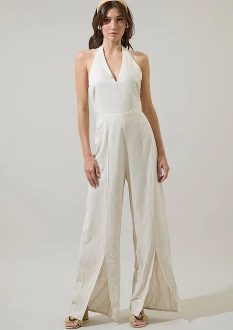 jumpsuit Sugarlips Mora Linen Halter Jumpsuit Sugarlips $89