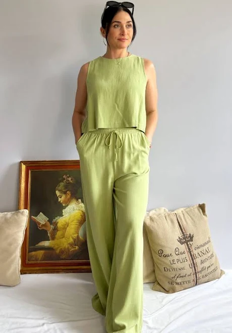 pants Sugarloaf Wide Leg Linen Pants Blooming Daily $36.54