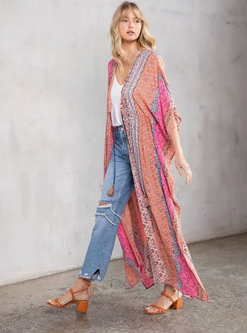 kimono Take Me to Coachella Paisley Maxi Kimono Lovestitch $29