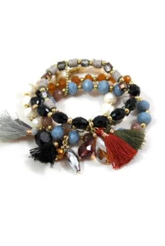 accessory The Classics Collection Earth Tone Stretch Stack Bracelet The Lizou Collection $78