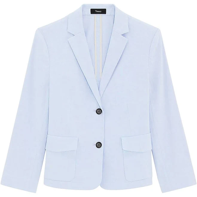 crop top Theory Women's Linen Blend Shrunken Blazer Saks Fifth Avenue $170
