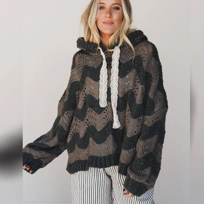 cover up Three Bird Nest Women's Wavy Knit Hoodie Three Bird Nest $92