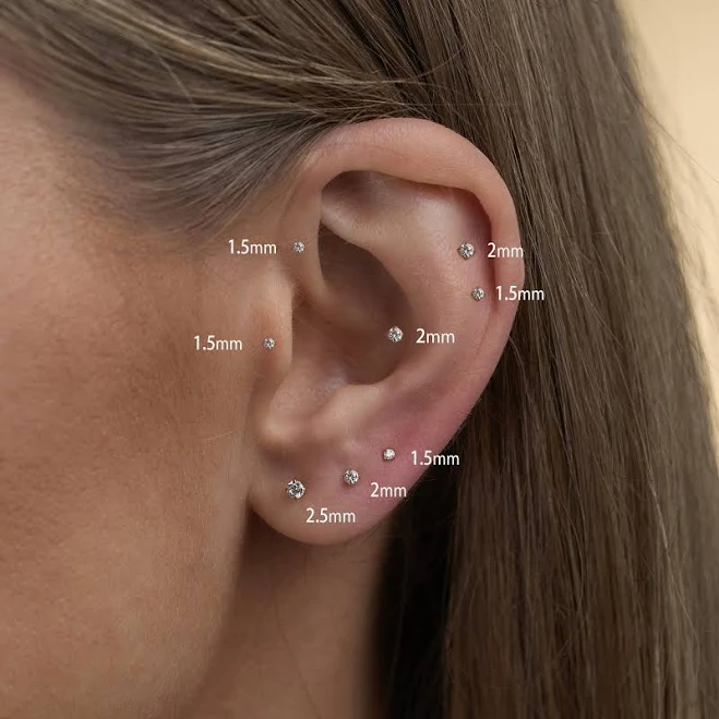 accessory Titanium Threadless Push Pin Stud Earring Etsy - Seller $11.39