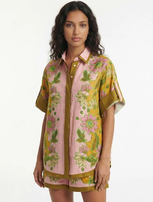 two piece set Tropical Botanical Shirt & Shorts Set Dantўўase $64