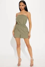 romper True To Self Cargo Romper - Olive Fashion Nova $10.48