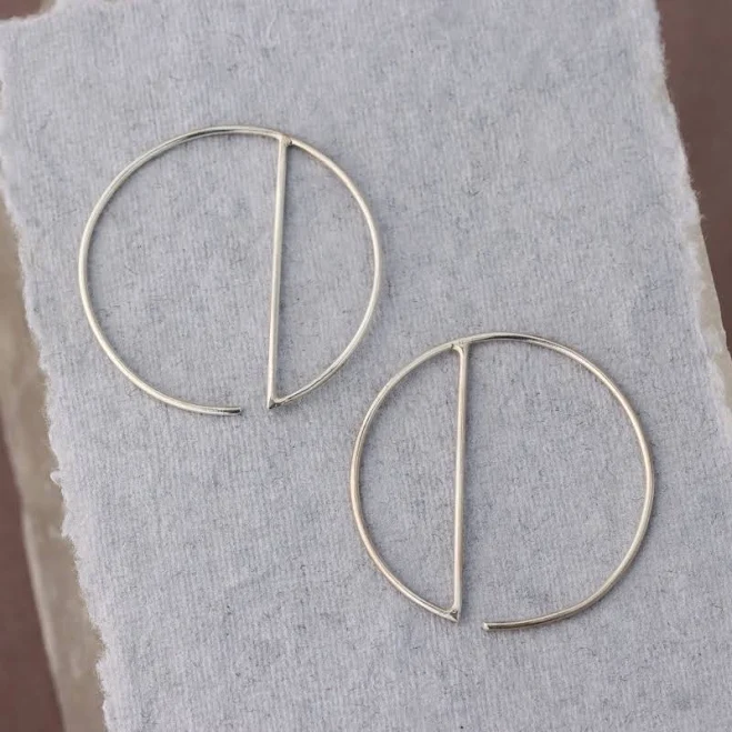 accessory Unique Geometric Sterling Silver Hoop Earrings Etsy - ShopClementine $24.99