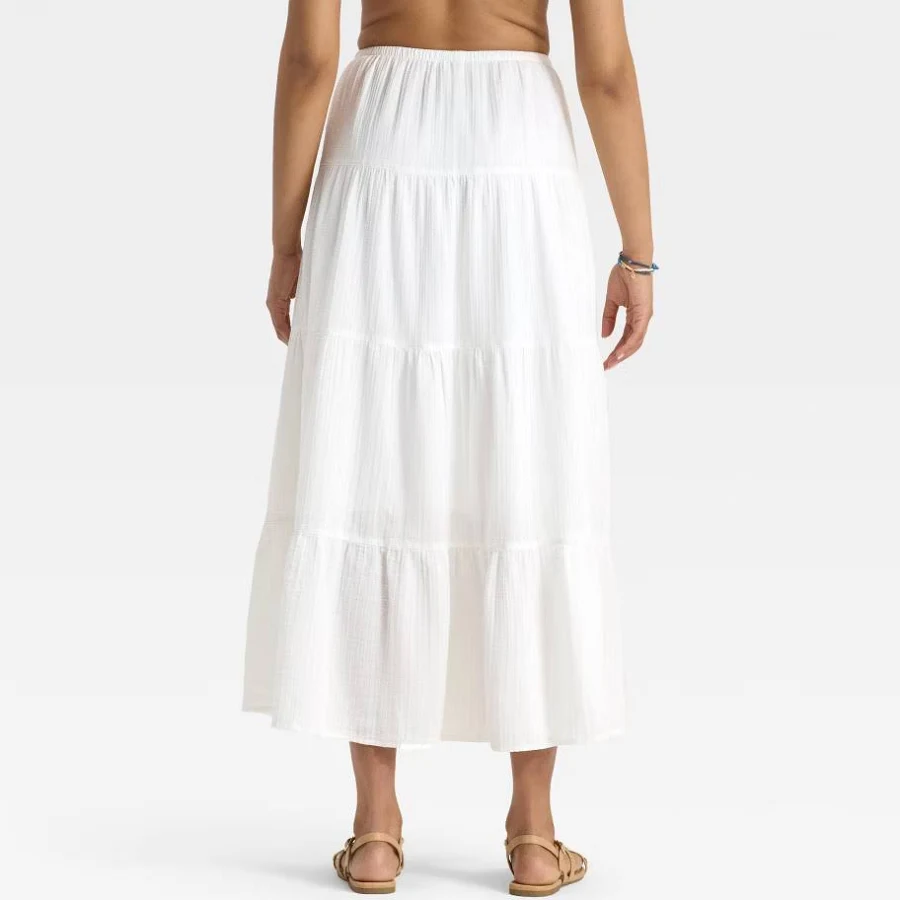 maxi skirt Universal Thread Women's Crinkle Gauze Pull-On Maxi Skirt eBay - bullseye_deals $17.99