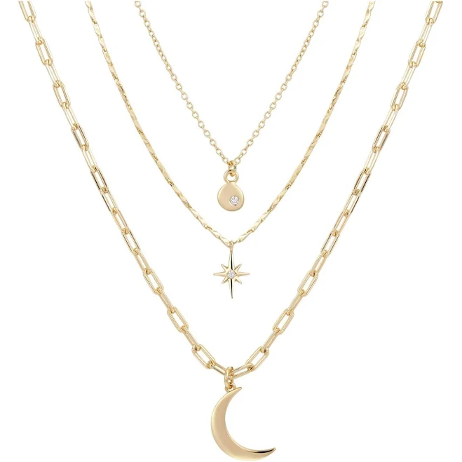 accessory Unwritten 14K Gold Flash Plated Layered Chain Necklace Set Macy's $22.75