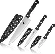 set Versatile 3-Piece Chef Knife Set - 8" Chef, 4.5" Utility, 4" Paring Knives eBay $15.99