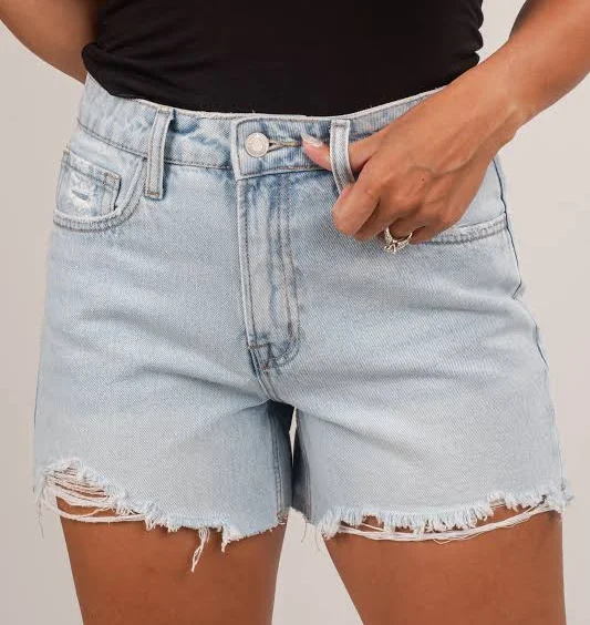 shorts Vervet High-Rise Distressed Denim Shorts Dress Up $48