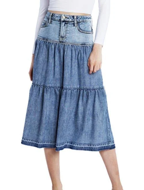skirt Wash Lab Denim Tiered Midi Skirt Nordstrom $148
