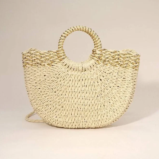 bag Weave Round Handle Straw Handbag Etsy - Seller $55.19