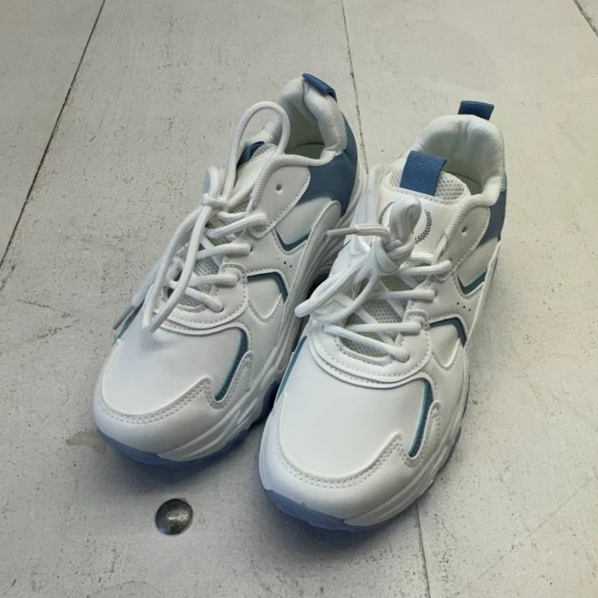 shoes White Blue Chunky Platform Dad Shoe Sneaker Womens Size 9.5 eBay - beyond_exchange_blue_springs $17.05