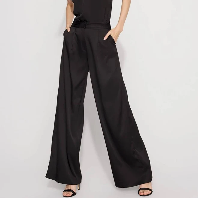 pants White House Black Market Women's Pleated Ultra-Wide Leg Satin Pants White House Black Market $69.99