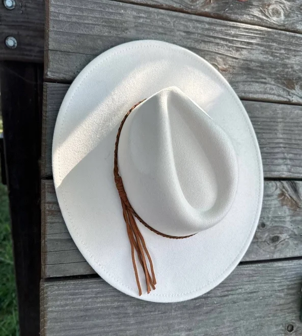 accessory Wide Brim Felt Hat with Rope Band Maxi Laineβs Boutique $39