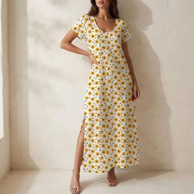 dress Women's Boho V-Neck Maxi Dress Etsy - Seller $46.5