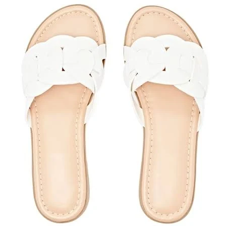 shoes Women's Braided Round Toe Slide Sandals Walmart - Ataiwee $32.99