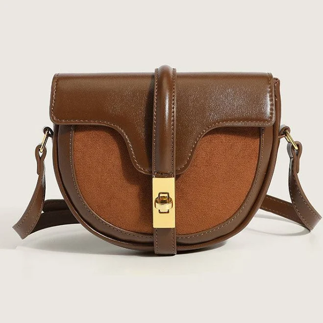 bag Women's Buckle Saddle Bags in Vegan Leather RomyTisa $73.99