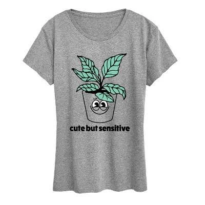 top Women's Cute But Sensitive Instant Message Graphic T-Shirt Target $16.99