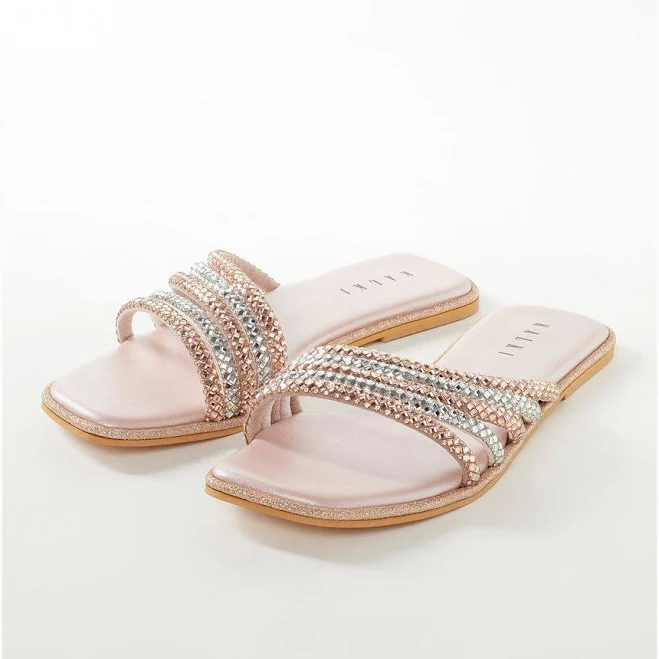 shoes Women's Faux Leather Footwear with Embellished Detail Work KALKI $54