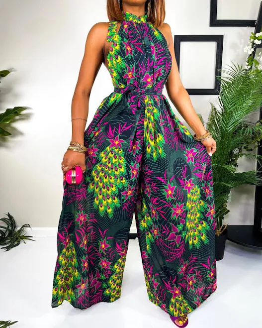 jumpsuit Women's Halter Neck Backless Wide Leg Jumpsuit Chimzi Fashion $120