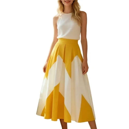 skirt Women's High Waist Pleated Midi Skirt Walmart - Clothing specialty store $26.59