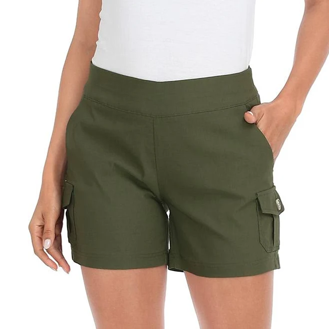 shorts Women's High-Waisted Pull-On Stretch Cargo Shorts with Pockets ShopHDE $34.99
