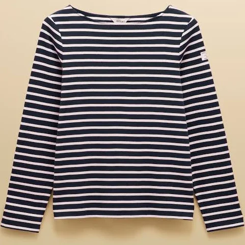 top Womens Joules Harbour Blue Long Sleeve Striped Boat Neck Long Sleeve Breton Top Next USA $56