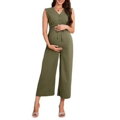 jumpsuit Women's Maternity Drawstring V Neck Tank Jumpsuit with Pockets Target $33.99