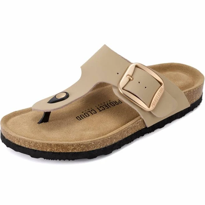 shoes Women's Project Cloud Leather Thong Sandals Memory Foam Project Cloud $49.9