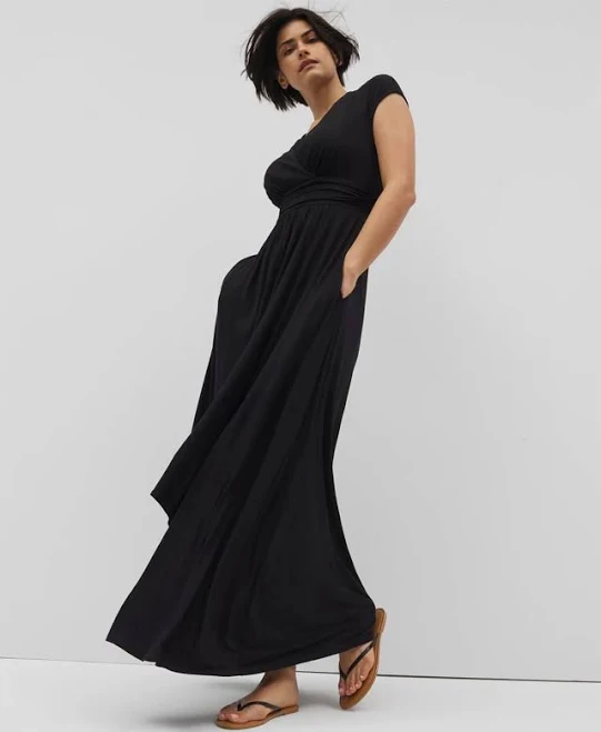 dress Women's Soma Soft Jersey Serenity Maxi Dress in Black Soma Intimates $60