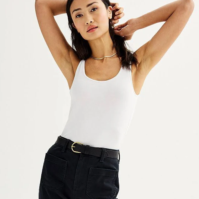 top Women's Sonoma Goods For Life Everyday Layering Tank Top, Size: XXL, Vital White Kohl's $9.99