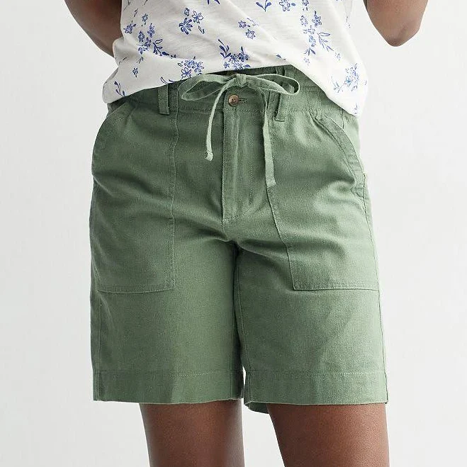 shorts Women's Sonoma Goods For Life High Rise Linen Bermuda Shorts, Size: XL, Manolo Olive Kohl's $27.99