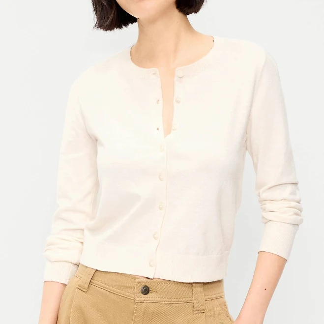 outerwear Women's Sosoft Lite Cropped Pointelle Cardigan Old Navy $39.99