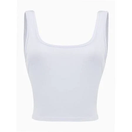 top Women's Square Neck Crop Top Basic Sleeveless Fitted Tank Top Casual Cami Walmart - StylishWear $6.49