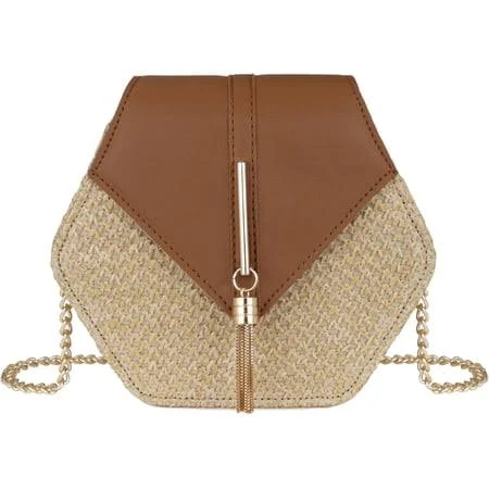 bag Women's Straw Crossbody Bag with Tassel Walmart - esunarty Direct $19.99