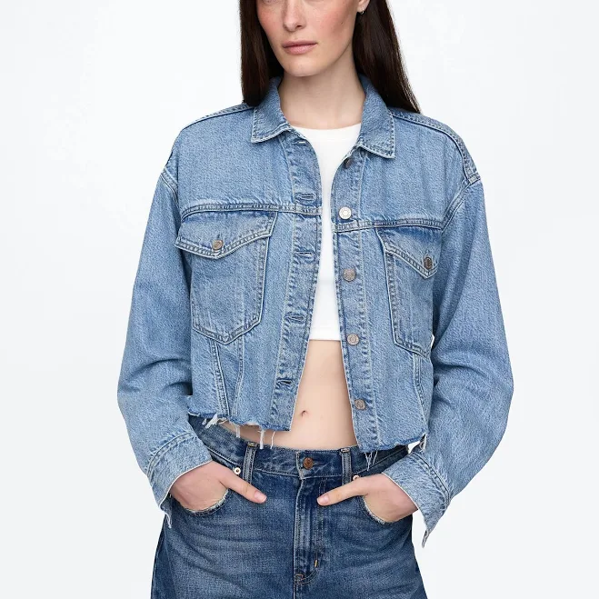jacket Women's Ultrasoft Icon Denim Crop Jacket by Gap Gap $53