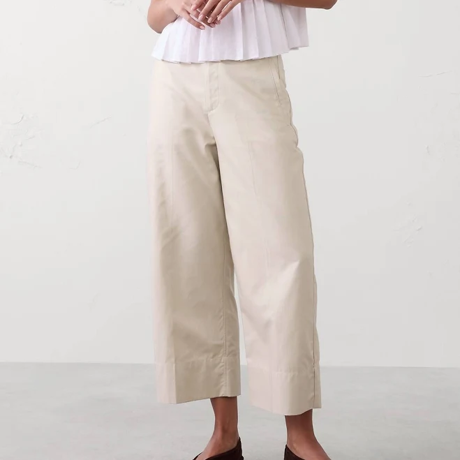 pants Women's Wide-Leg High-Rise Cropped Pant Banana Republic Factory $60