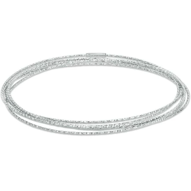 accessory Zales Sterling Silver Diamond-Cut Bangle Set Zales $499