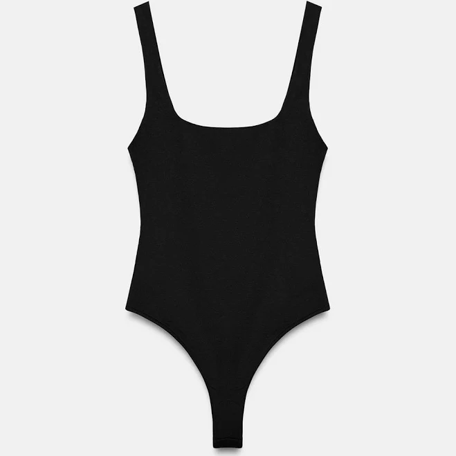 top Zara Square Neck Stretch Bodysuit Zara USA $25.9