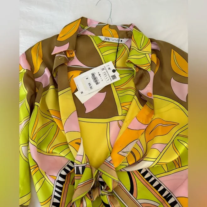 matching set Zara Tops | Zara Colorful Shorts And Blouse Set | Color: Orange/Yellow | Size: S | Annie_Saba's Closet Poshmark $80