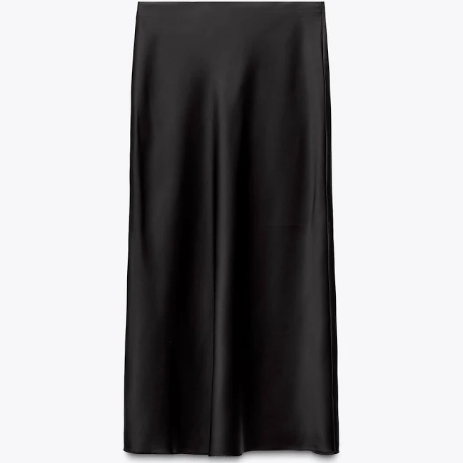 bottoms Zara Women's Satin Midi Skirt Zara USA $45.9