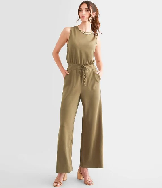Davi & Dani Women's Rayon Knit Jumpsuit with Buckle