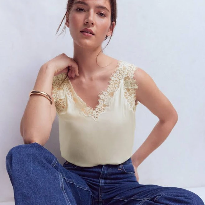 Boden Women's Silk-Blend Lace Cami Top